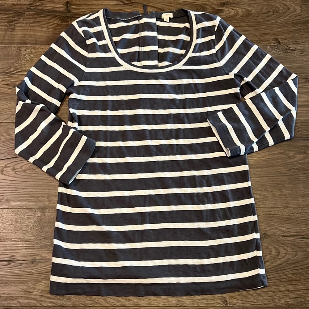 J. Crew Striped Shirt with Zipper Back